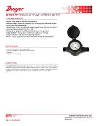 Thumbnail of document Data Sheet - WPT Multi-Jet Plastic Water Meter
